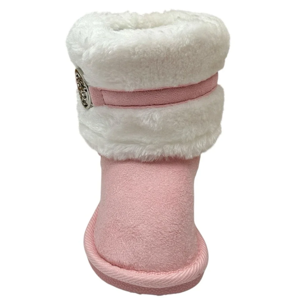 Bebe Toddler Girls Faux Fur Fashion Winter Boots Size 7 Pink-White‎ Lightweight